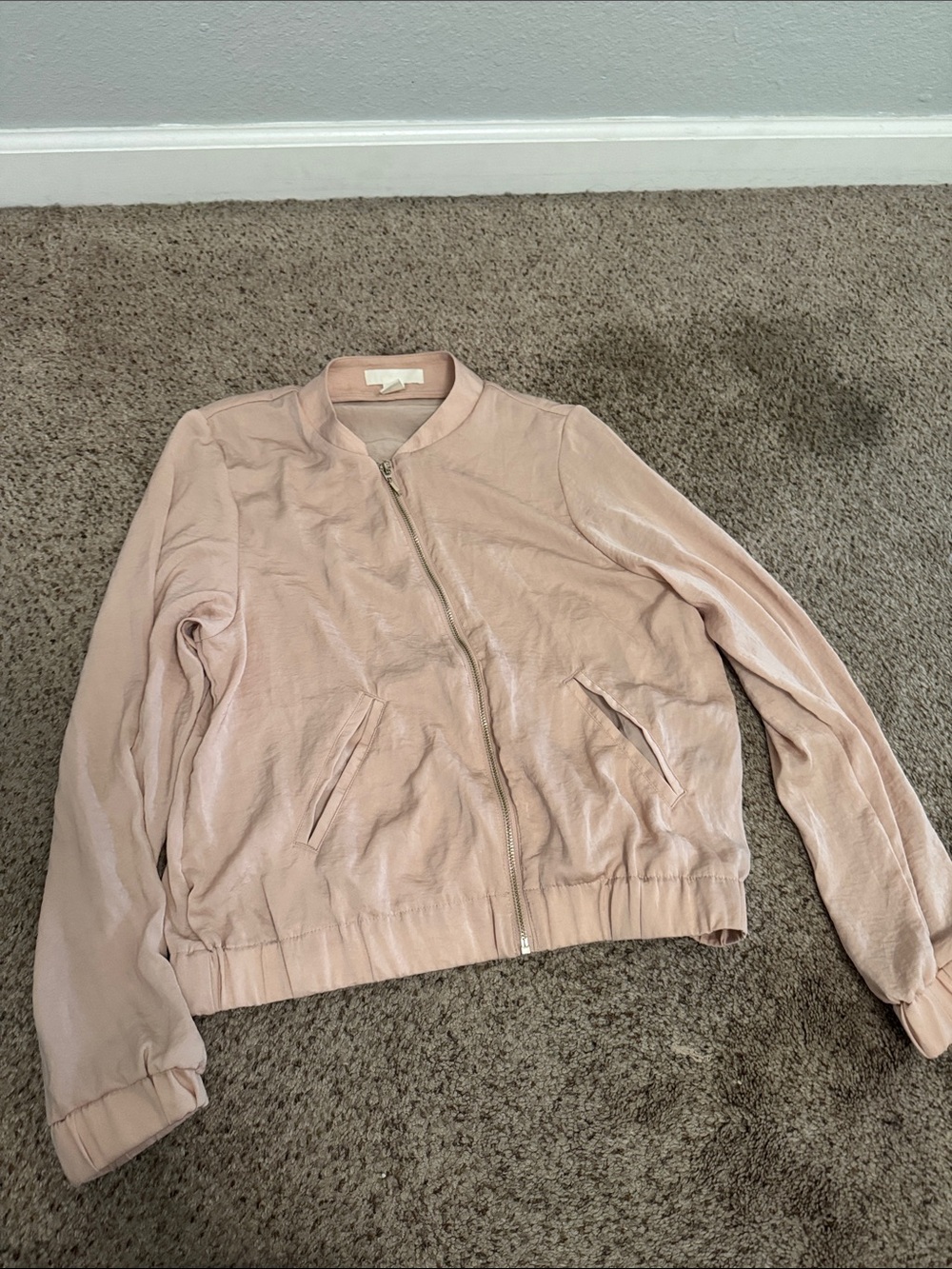 H&M Pale Pink Bomber Jacket